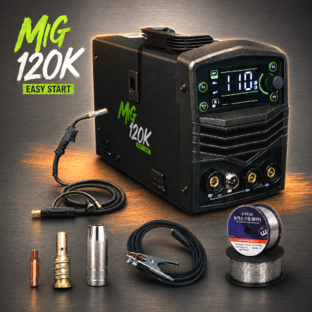 위더스 MIG-120K 이지스타트 논가스 용접기 미그 아크 220V 가정용 휴대용 풀세트