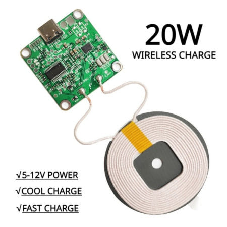 20W 고출력 무선 고속 충전기 모듈 PCBA 보드 10MM 장거리 공기 송신기