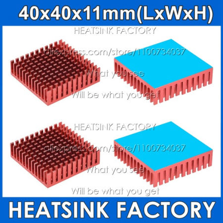 무료  테이프 없음/열 포함 40x40x1mm 알루미늄 라디에이터 골드 아노다이즈 슬롯 형 방열판 3D 프린터 IC LED