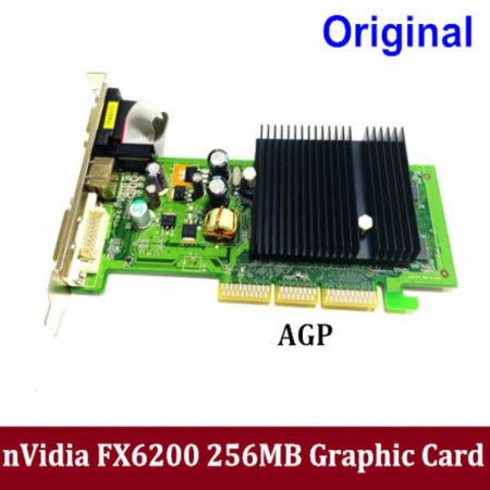 nVIDIA Geforce 6200 256M AGP 8X 비디오 카드 DDR2 DVI VGA 슬롯 그래픽 새로운 기능
