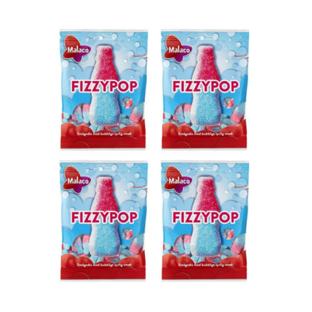 [해외]Malaco 말라코 FIZZYPOP 사워 젤리캔디 80gx 4팩 스웨디시 탄산맛 구미간식