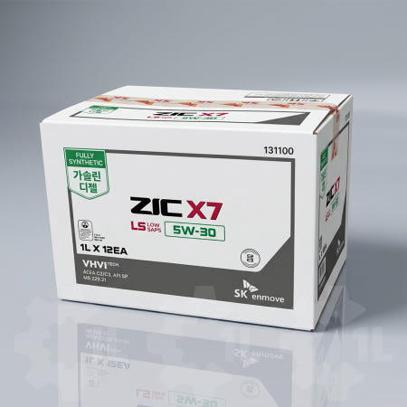 [SK엔무브]SK ZIC X7 LS C2&C3 5w30 1Lx12개 1박스 디젤/가솔린 100% 합성 엔진오일