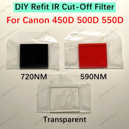 [해외]Canon 450D 카메라 용 맞춤형 제품 DIY Refit IR 컷 필터 CCD CUT-OFF 적외선 사진 수정