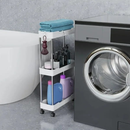 3/4Tier Rolling Bathroom Cart Mobile Storage Organizer with Wheels Multi Purpose Utility Rack for Sh