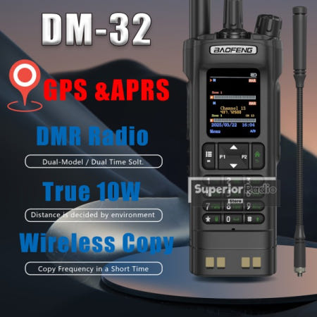 BAOFENG DMR 디지털 워키 GPS AES256 암호화 듀얼 모드 아날로그 블랙 타임 슬롯 AM 통화