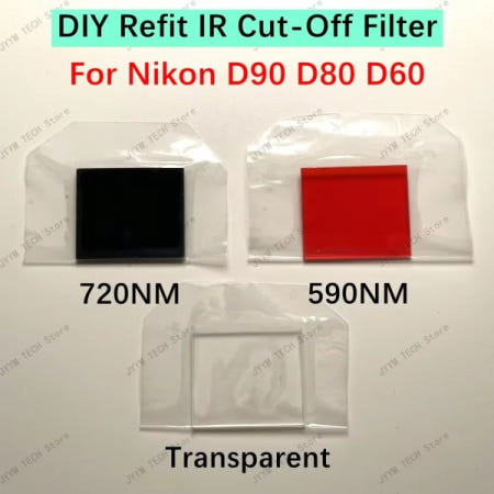 [해외]Nikon D90 카메라용 맞춤형 제품 DIY 리핏 IR 차단 필터 CCD CUT-OFF 적외선 사진 수정