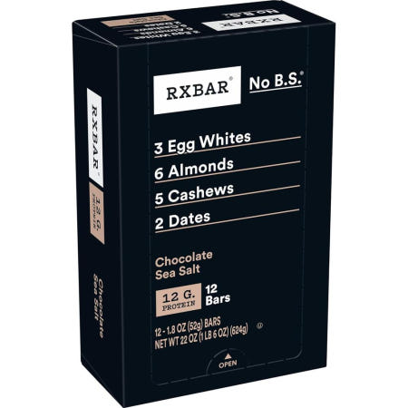 [해외]RXBAR RX바 프로틴 바 초콜릿 씨 솔트 12개입 624g 2개