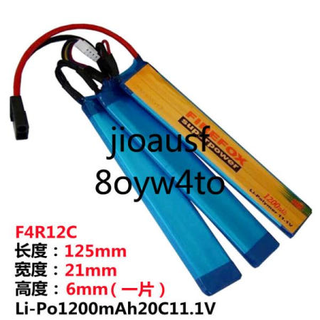 Firefox 11.1V 1200mAh 20C Li Po 배터리 소프트 총알 총 Jinming 8 세대 Renxiang 장난감 F4R12C