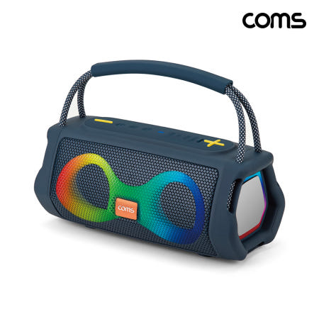 COMS 휴대용 다이나믹 파티 RGB 블루투스 듀얼 스피커 FM 라디오 JD081