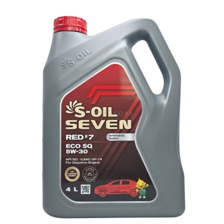 [자체제작](4개입)오토모듬 에스오일 세븐레드7 에코 SQ 5W30 4L 가솔린 LPG 합성엔진오일