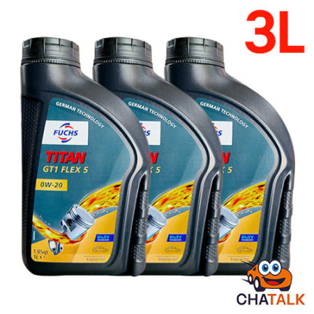 FUCHS 훅스 타이탄 GT1 플렉스5 SAE 0W-20 가솔린 합성유 1L, 3개