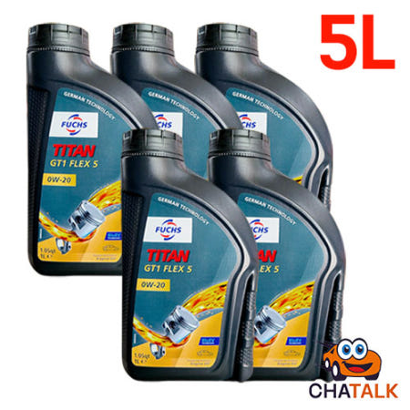 FUCHS 훅스 타이탄 GT1 플렉스5 SAE 0W-20 가솔린 합성유 1L, 5개
