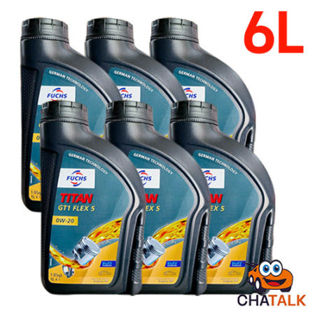 FUCHS 훅스 타이탄 GT1 플렉스5 SAE 0W-20 가솔린 합성유 1L, 6개