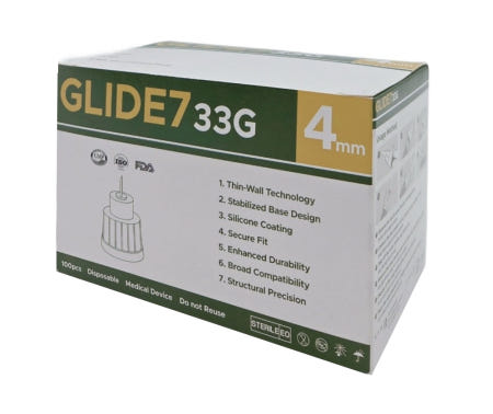 글라이드7 아주 가는 인슐린 펜니들 멸균 주사침  주사바늘 삭센다 33G 4mm