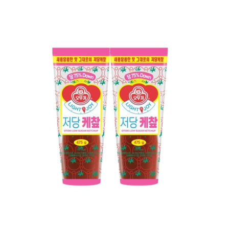오뚜기 LIgHT&JOY 저당 케찹 475g 2개 건강식 소스 찍먹 감튀 홈파티 간식