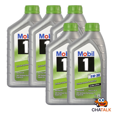 [정품보증]Mobil1 모빌원 ESP 5W-30 프리미엄 합성 엔진오일 1L, 5개
