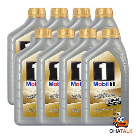 [100%합성유]Mobil1 모빌원 FS 0W-40 프리미엄 합성 엔진오일 1L, 8개