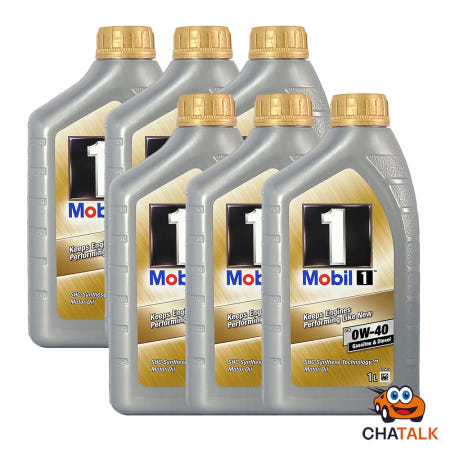 [100%합성유]Mobil1 모빌원 FS 0W-40 프리미엄 합성 엔진오일 1L, 6개