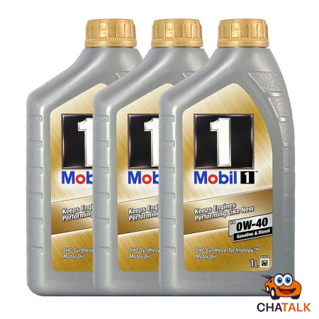 [100%합성유]Mobil1 모빌원 FS 0W-40 프리미엄 합성 엔진오일 1L, 3개