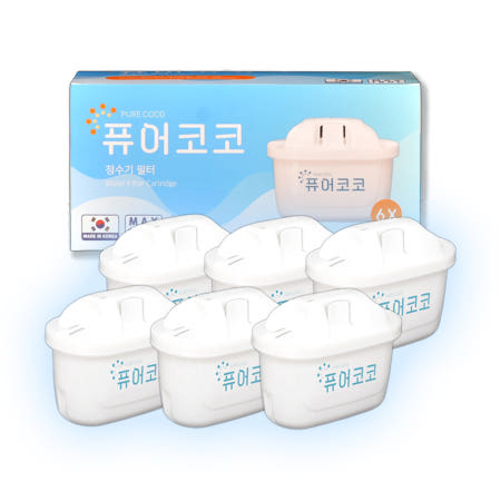 [호환] 브리타 정수기 필터 국산 퓨어코코 6개