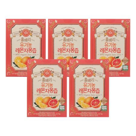 홀베리 유기농 레몬자몽즙 14포, 5개