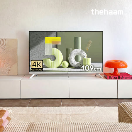 더함 스마트 구글 5.0 화이트 티비 109cm(43인치) 4K UHD 직접설치
