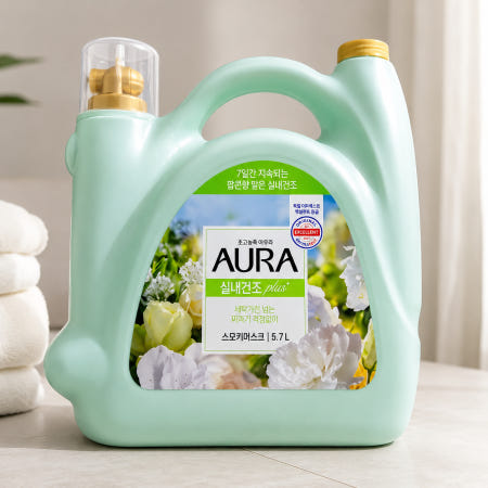 엘지생활건강 아우라 실내건조 섬유유연제 스모키머스크 5.7L, 1개