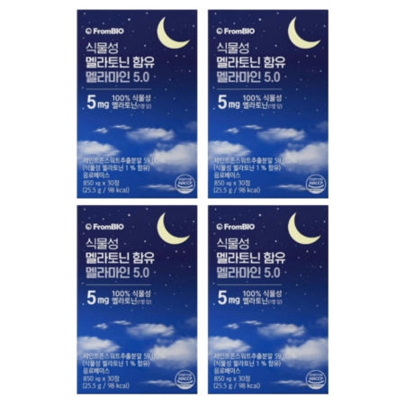 프롬바이오 식물성 멜라토닌 함유 멜라마인 850mg x 30정 x 4박스