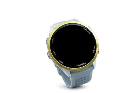 가민 포러너 570 러닝 GPS 스마트워치 앰프 옐로우 알루미늄 47mm, 반투명 화이트스톤 및 터쿼이즈 밴드