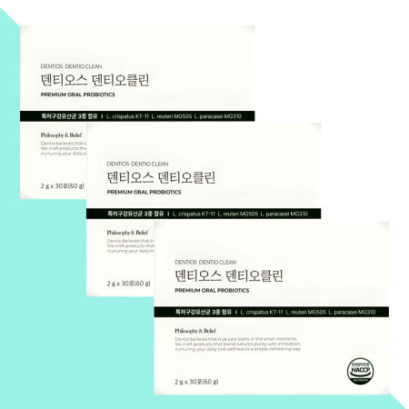 덴티오클린 구강 유산균 잇몸 덴티오스 30포X3개
