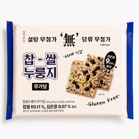 (+검정콩) 찹쌀 누룽지 무가당 무설탕 고소한맛, 300g, 1개