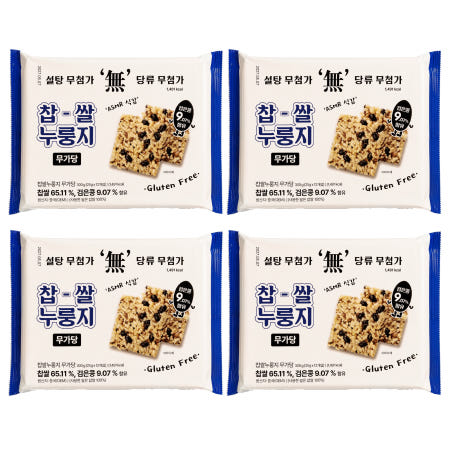 (+검정콩) 찹쌀 누룽지 무가당 무설탕 고소한맛, 300g, 4개