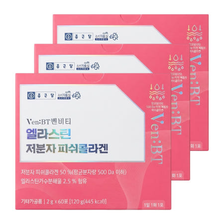 종근당 벤비티 엘라스틴 저분자 피쉬콜라겐 60포, 3개
