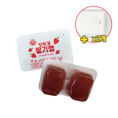 오뚜기 일회용 딸기잼 디스펜팩 12g x100개 + 휴대용 물티슈(10매입) x2개